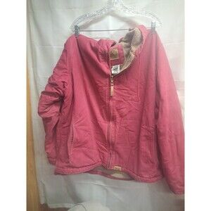 Bernes Womens Red Hooded Sherpa Lined Coat Size 3XL (26-28)